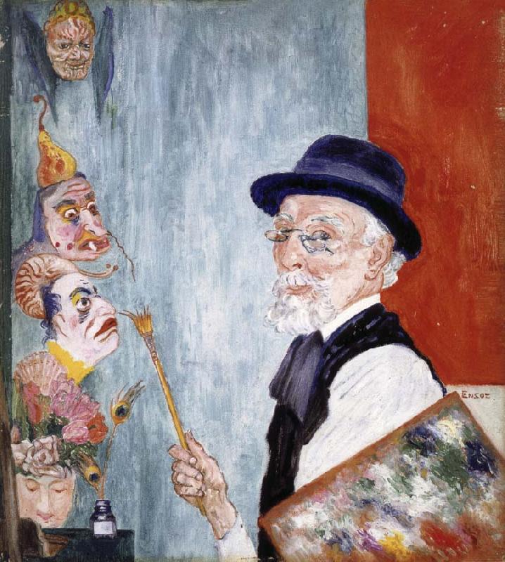 James Ensor My Portrait with Masks oil painting picture